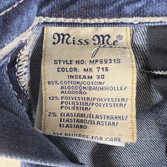 Vintage Y2K Miss Me Skinny Jeans 27 | Embroidered Angel Wing Rhinestone Denim - Picture 16 of 16